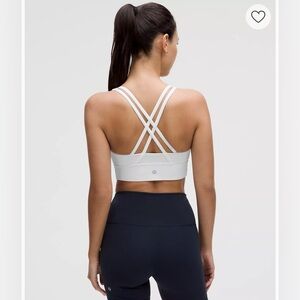 Lululemon energy longline bra, white, size 12
Medium support for B to D cups